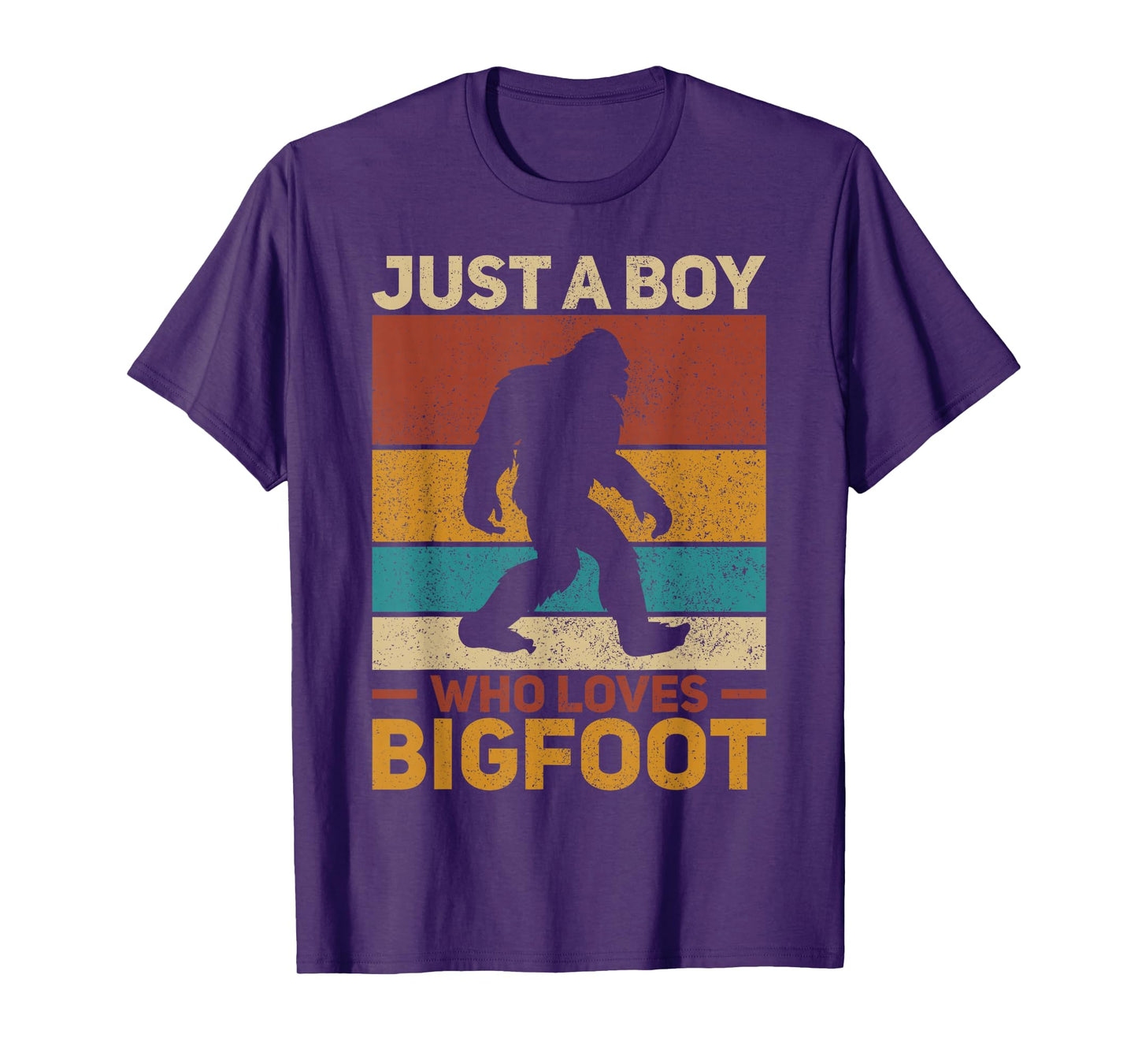 Just A Boy Who Loves Bigfoot Mens Big Foot Kids Sasquatch T-Shirt