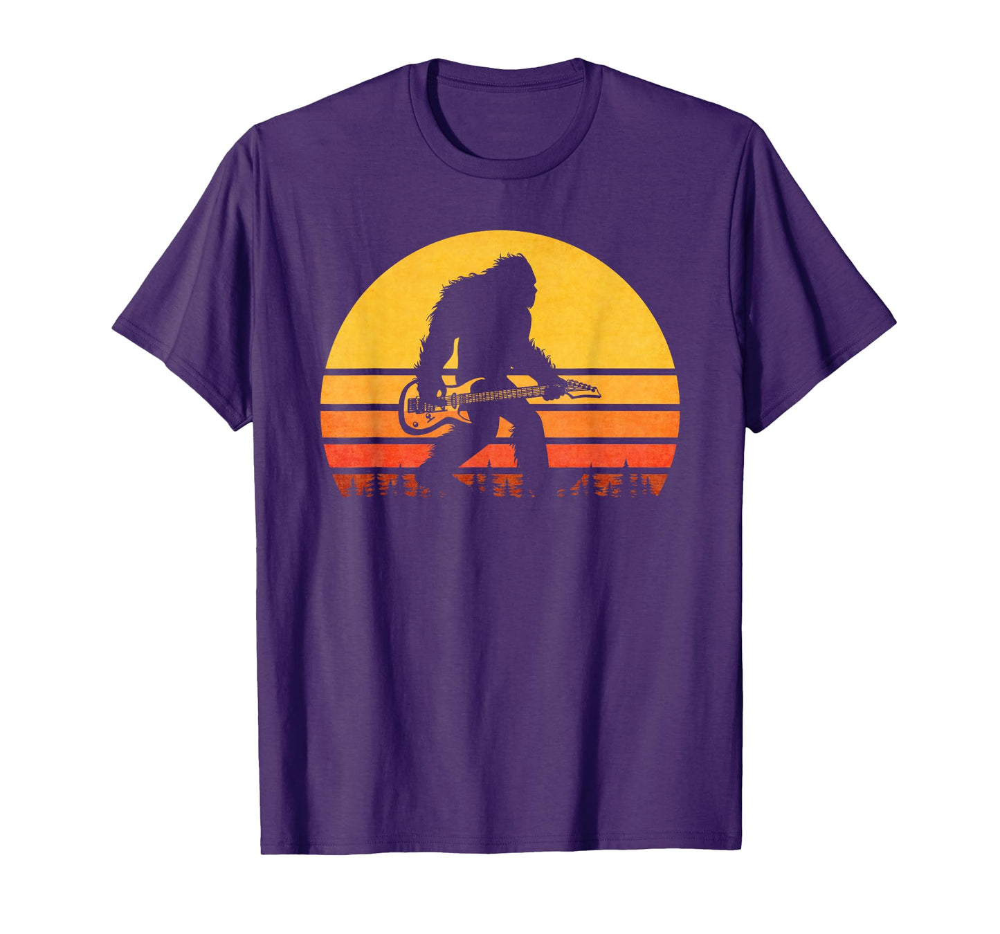 Retro Bigfoot Guitar T-Shirt, Vintage Sasquatch Rocker Tee T-Shirt