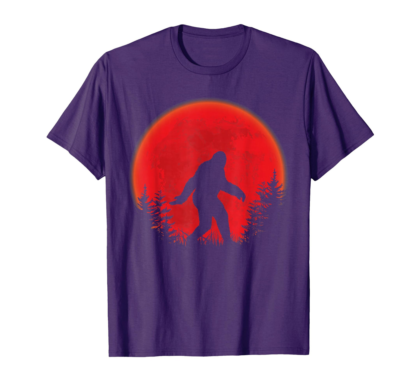Halloween Shirt for Men Boys Kids Blood Moon Bigfoot T-Shirt