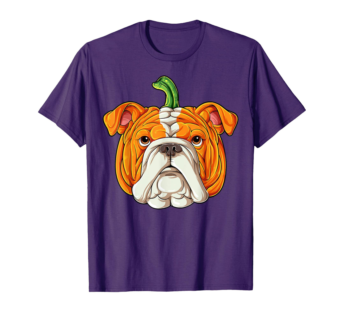 English Bulldog Pumpkin Halloween Thanksgiving Men Women Dog T-Shirt
