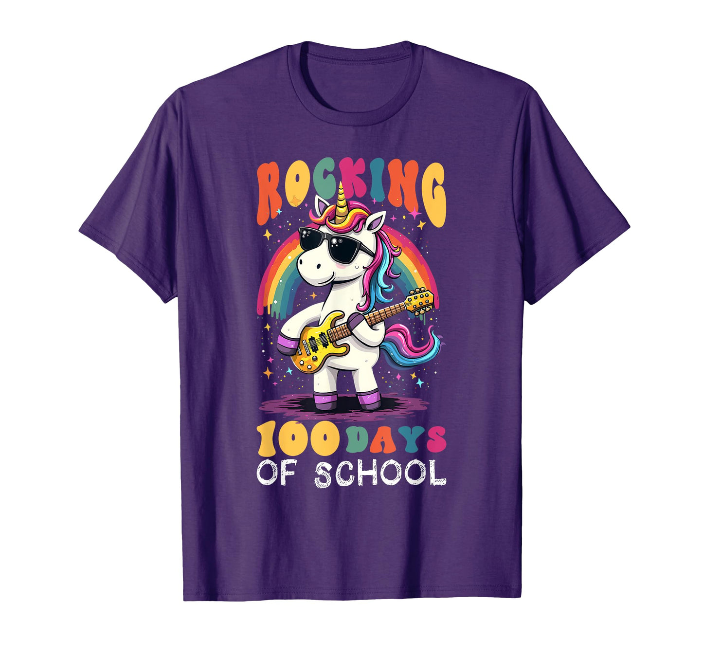 I rocked 100 days of school Unicorn 100 Magical Days Teacher T-Shirt