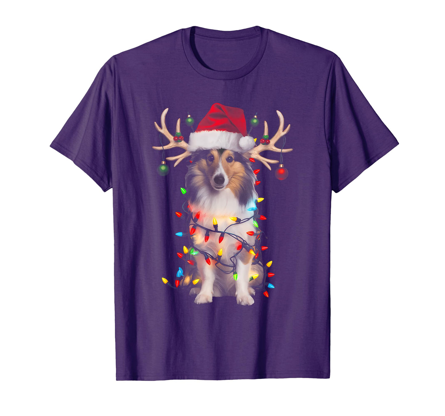 Shetland Sheepdog Christmas Tree Shirt Shetland Sheepdog Men Women Kids T-Shirt