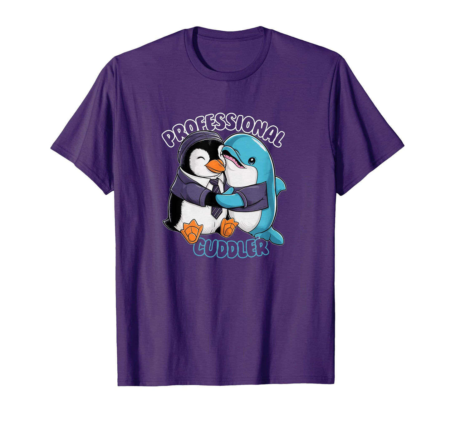Cute Hugging Expert Dolphin Penguin Cuddle Therapist Hugs T-Shirt