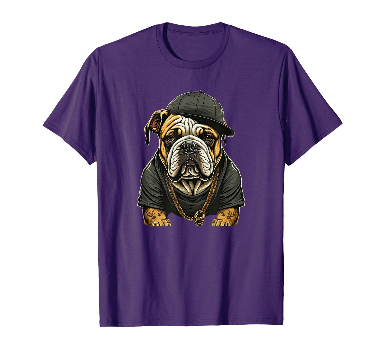 Funny Bulldog Dog Rap Hip-hop Rapper R&B Men Women Girls Kids T-Shirt