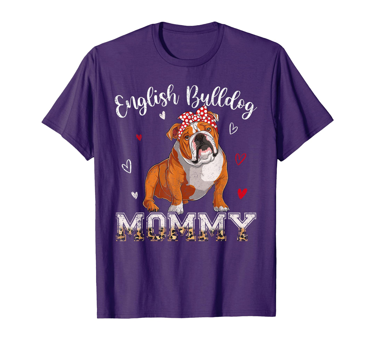 Dog Mommy Headband Heart English Bulldog Lover Mothers Day T-Shirt