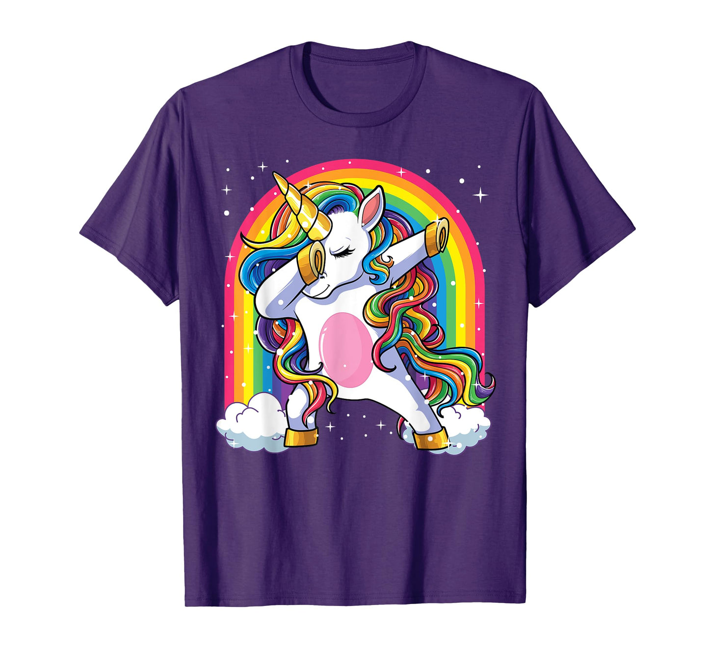 Dabbing Unicorn Shirt Girls Kids Unicorns Women Rainbow T-Shirt