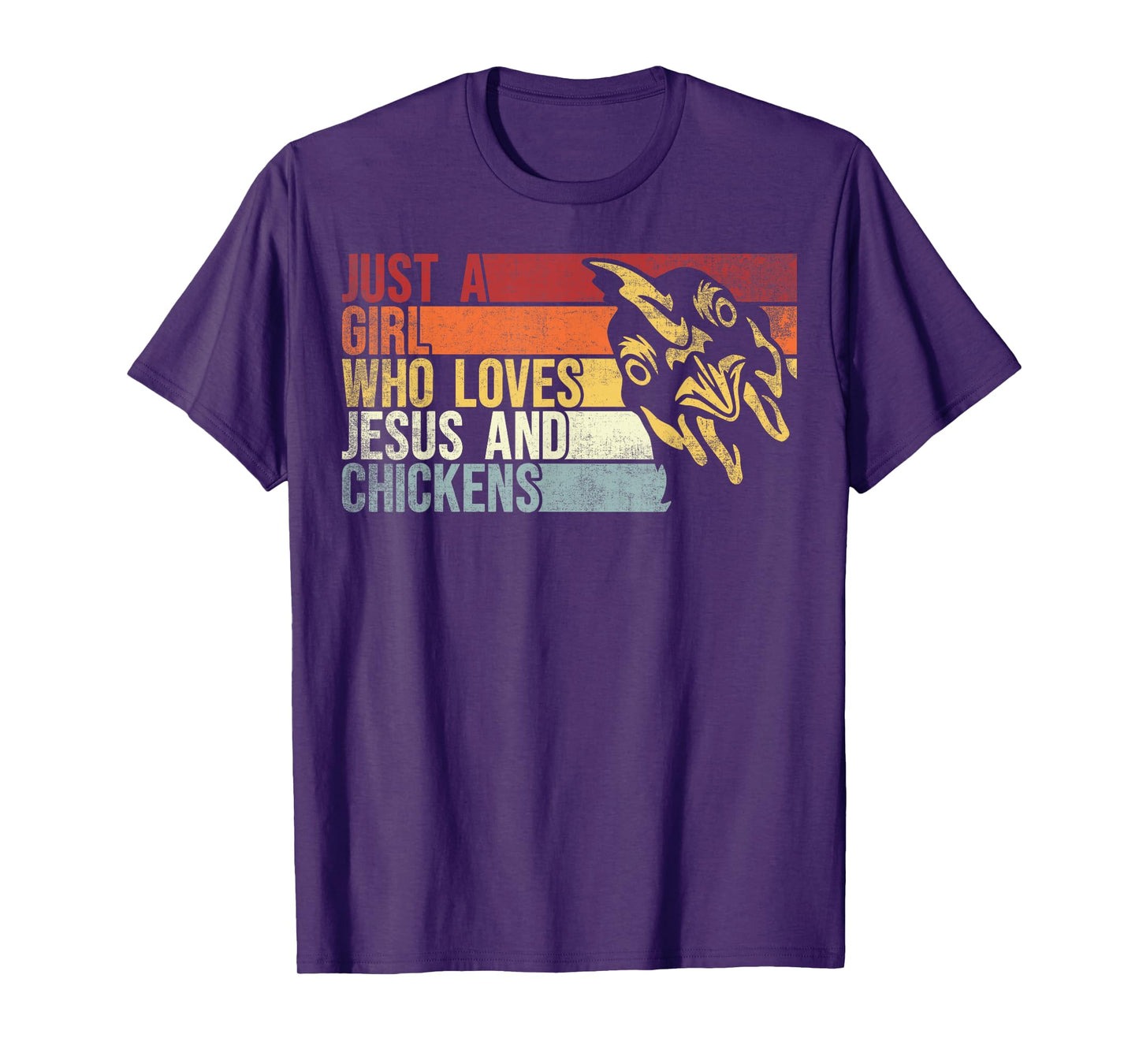 Just A girl Who Loves Jesus And Chickens. Jesus Chicken Love T-Shirt