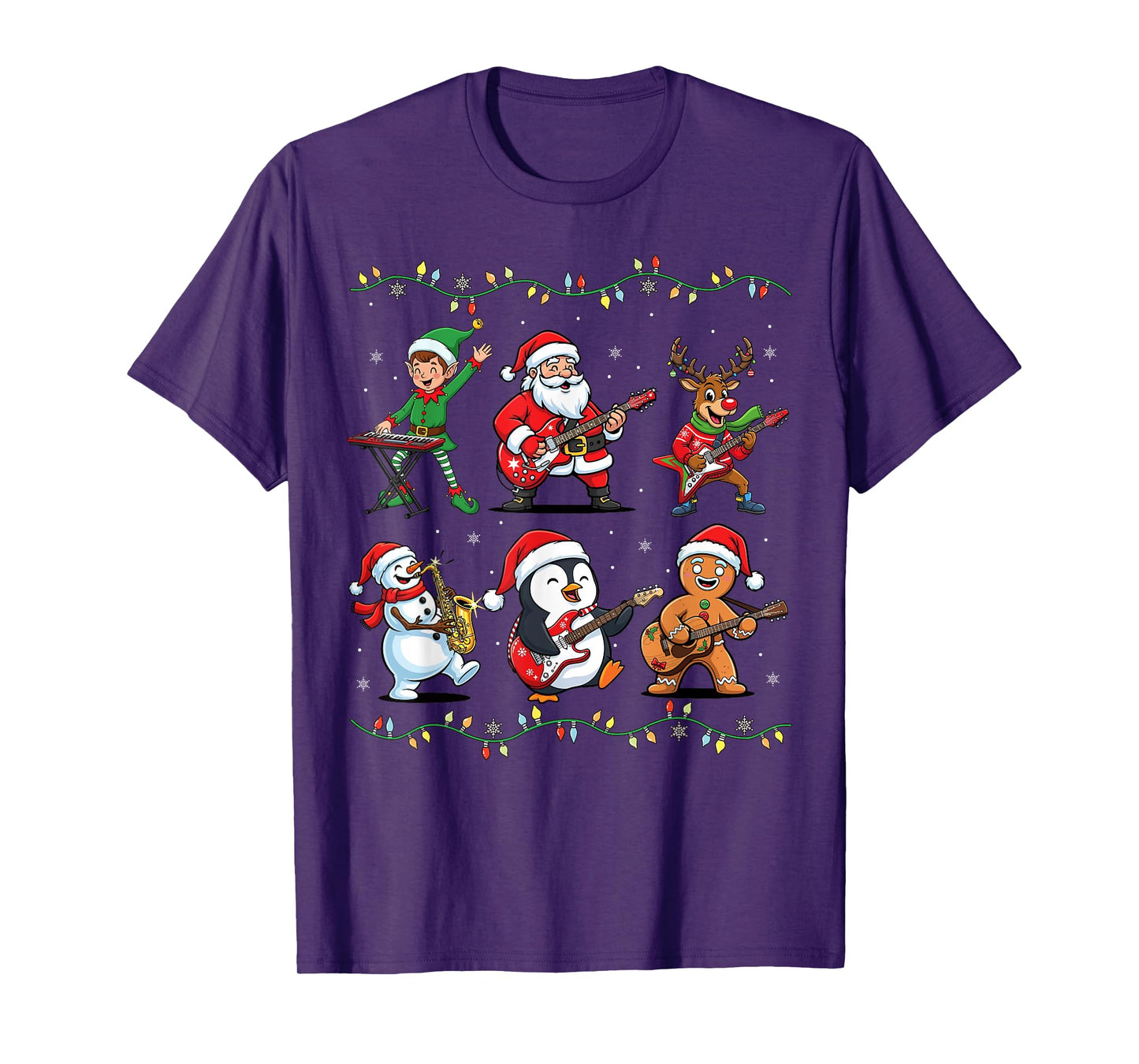 Christmas Shirts for Women Men Funny Xmas Santa Music T-Shirt