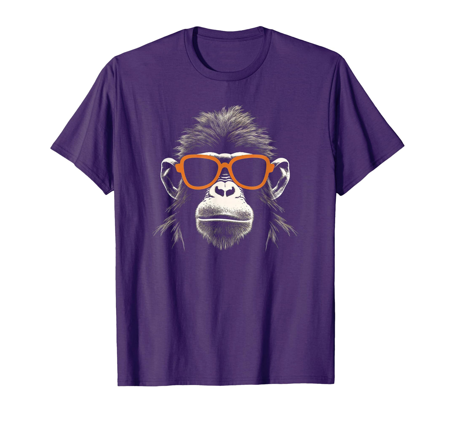 Cool Monkey With Retro Sunglasses Stencil Art Gorilla Face T-Shirt