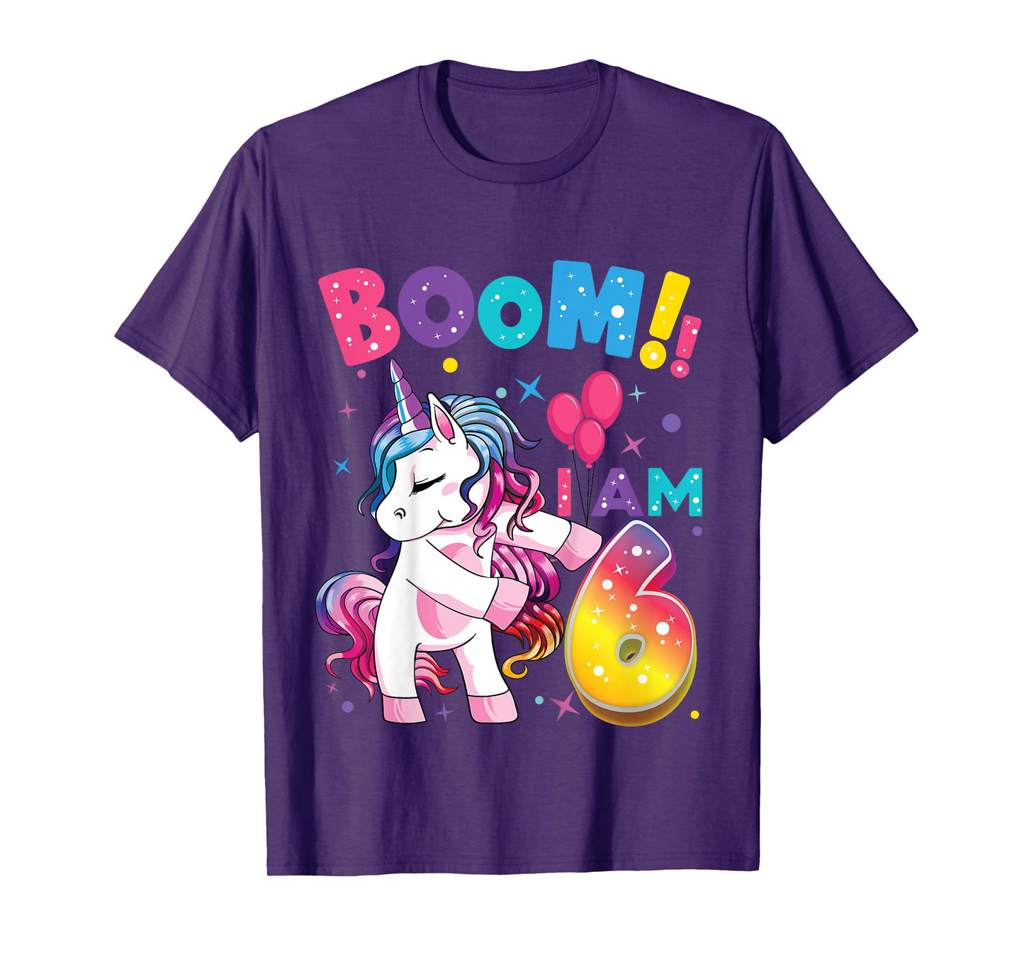 6 Years Old Unicorn Flossing 6th Birthday Girl Unicorn Party T-Shirt