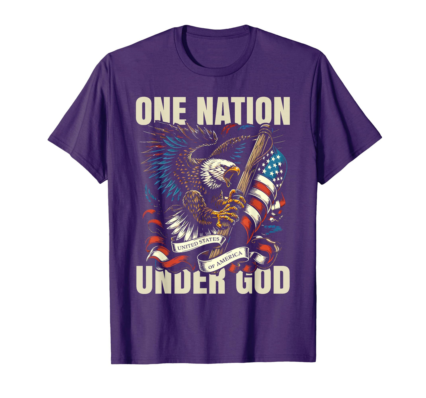One Nation Under God Patriotic Eagle USA Flag Design T-Shirt