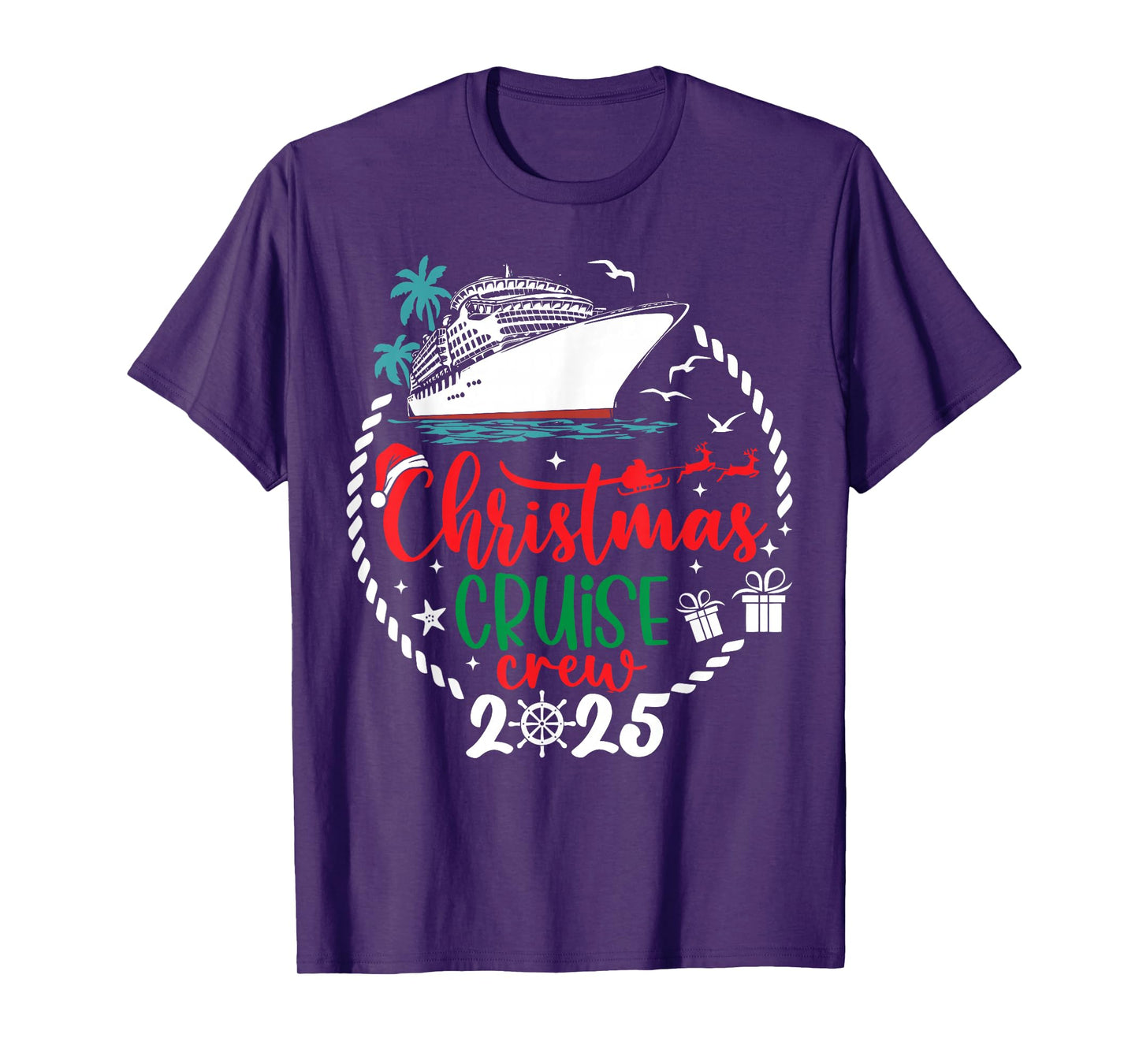 Christmas Cruise Crew 2025 Xmas Family Pajamas Holiday Funny T-Shirt