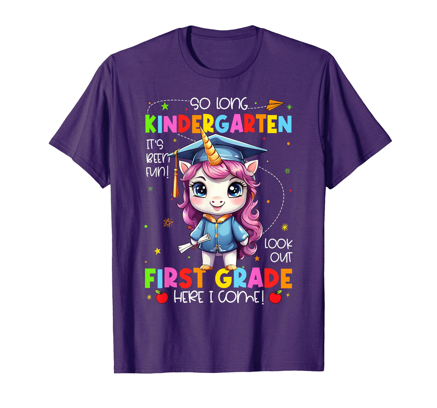Unicorn So Long Kindergarten Graduation Last Day Of School T-Shirt