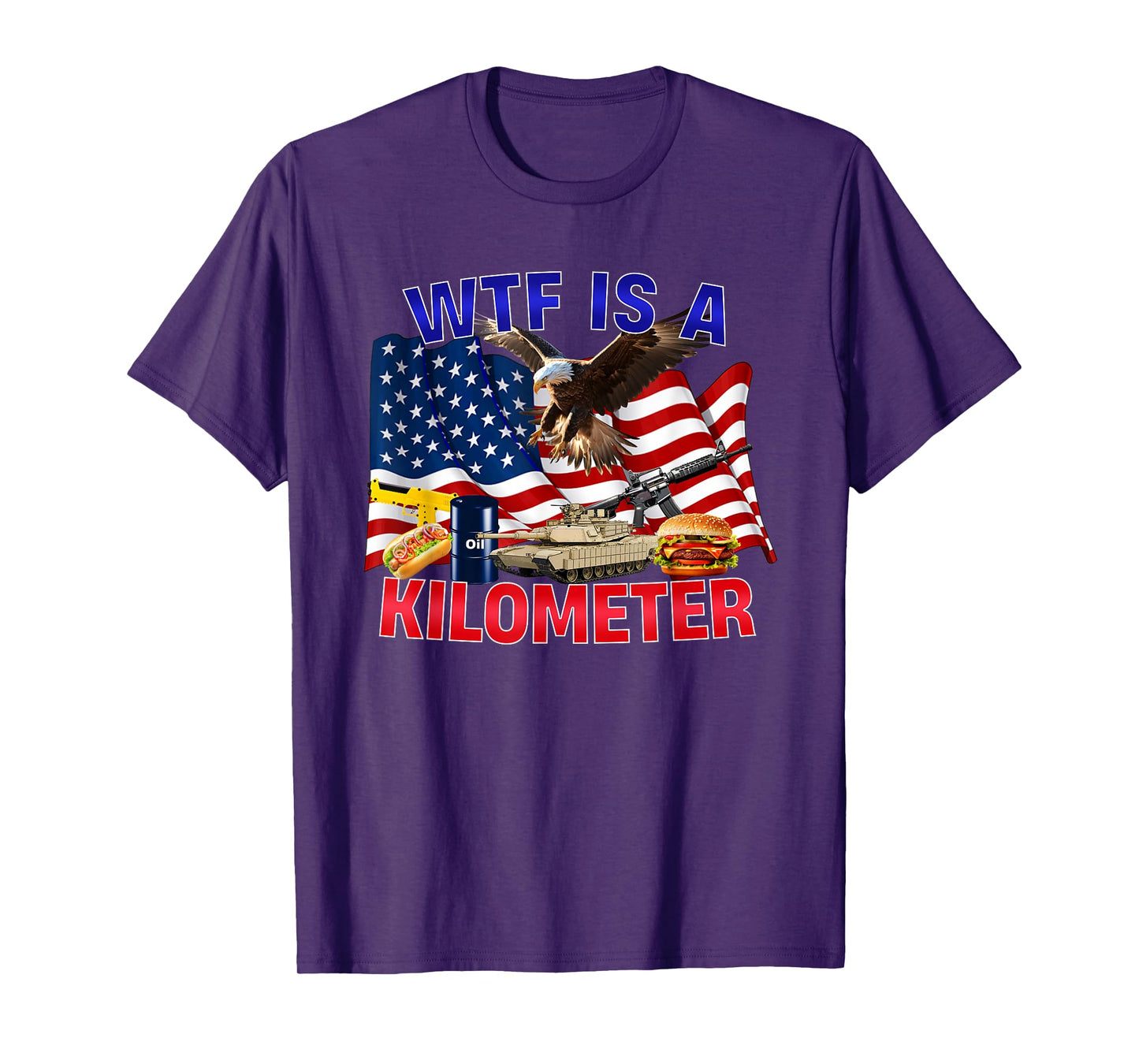 The Bald Eagle American Flag WTF Is A Kilometer T-Shirt
