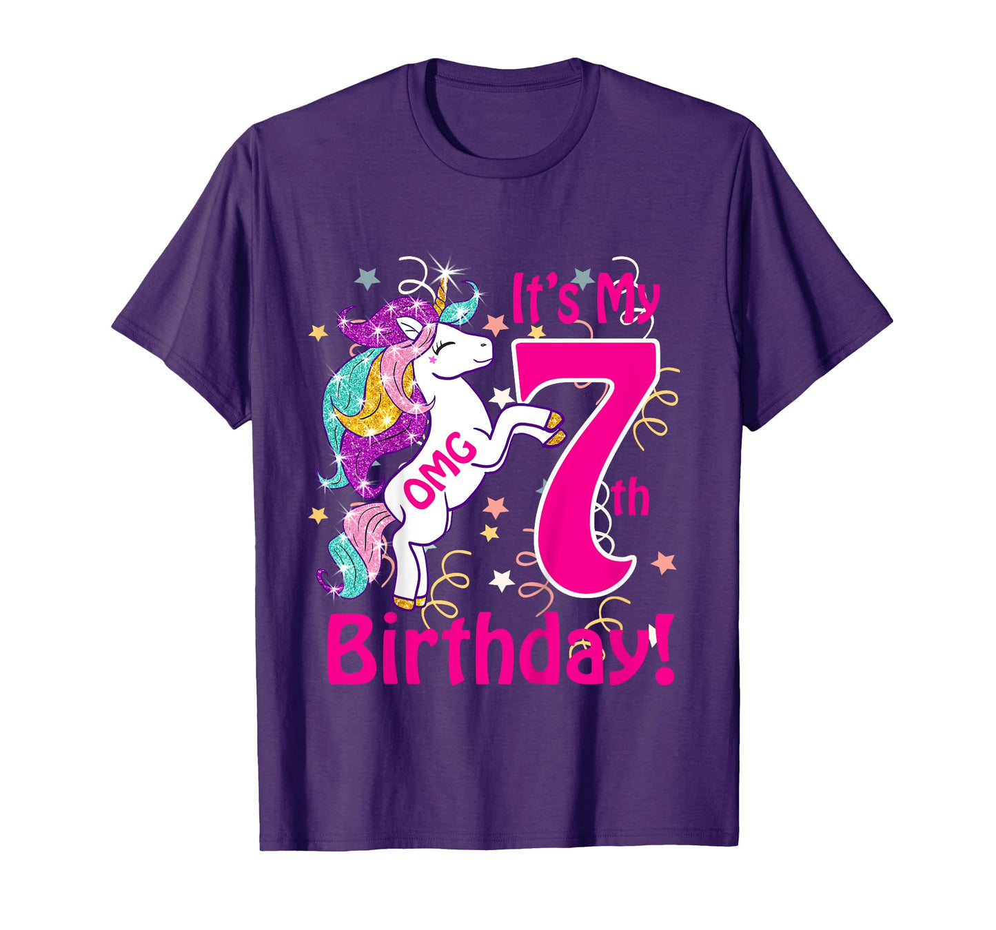 OMG It's My 7th Birthday Girls Unicorn (7 years old) outfit T-Shirt