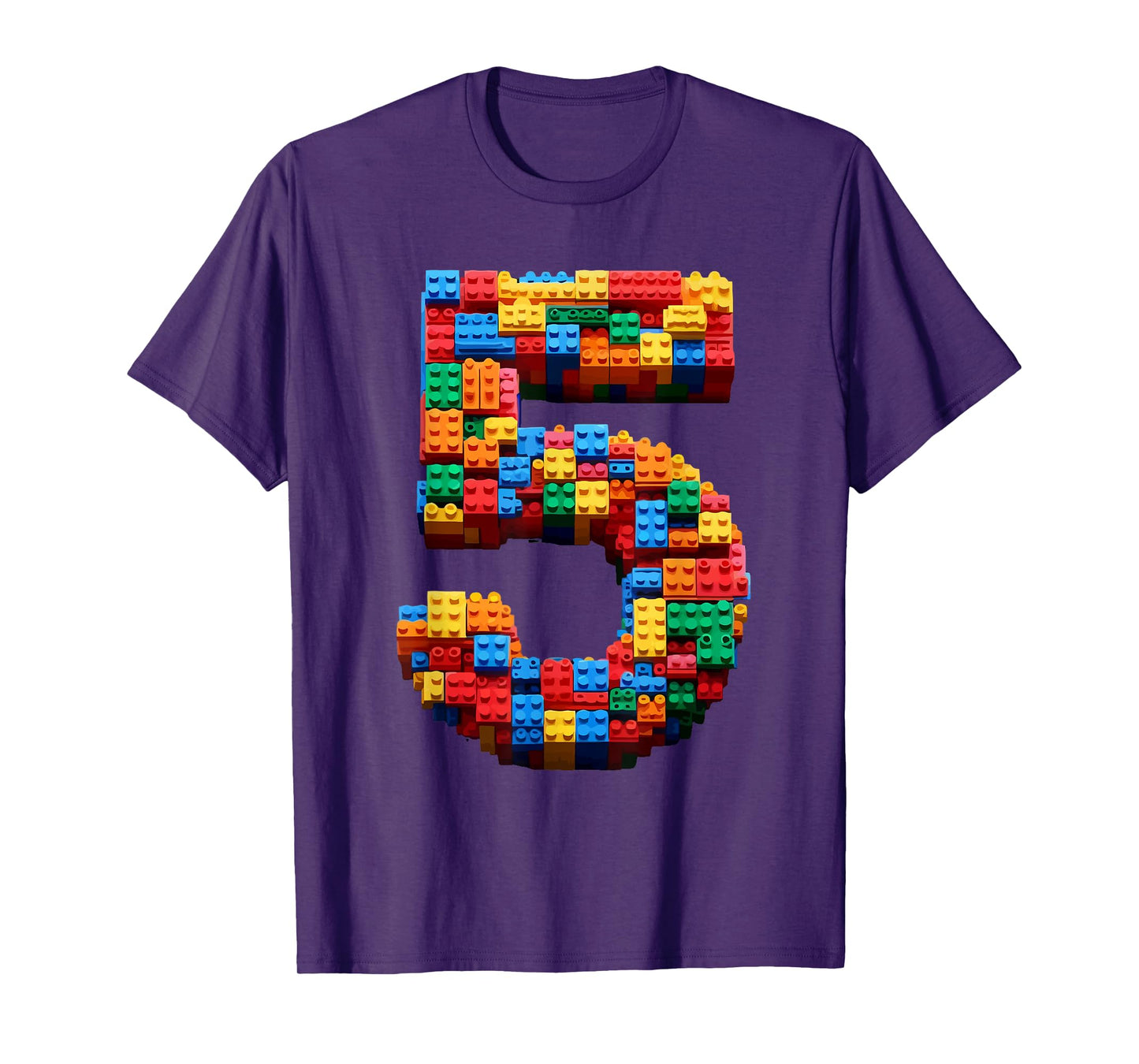 5 Year Old Blocks Building Master Builder 5th Birthday Boy T-Shirt