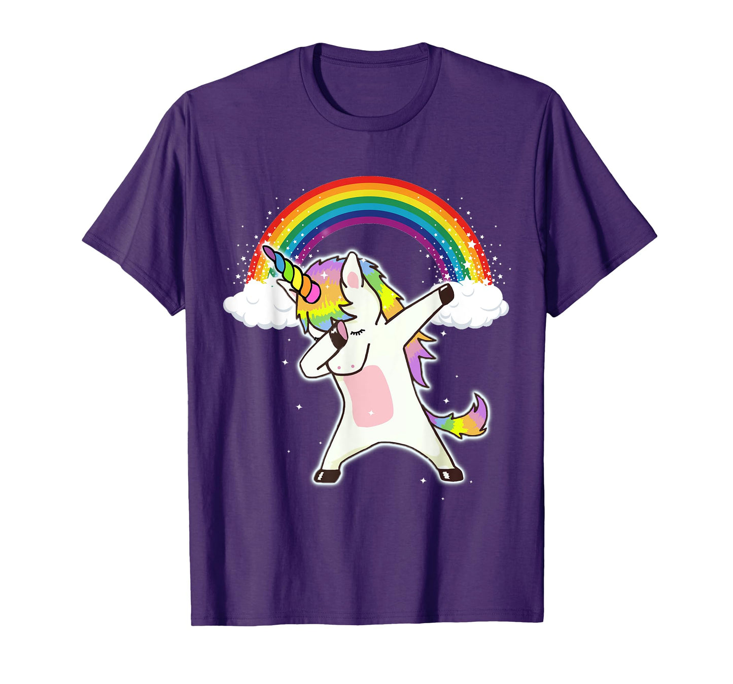 Dabbing Unicorn Shirt Cute Unicorn Dab Dance With Rainbow T-Shirt