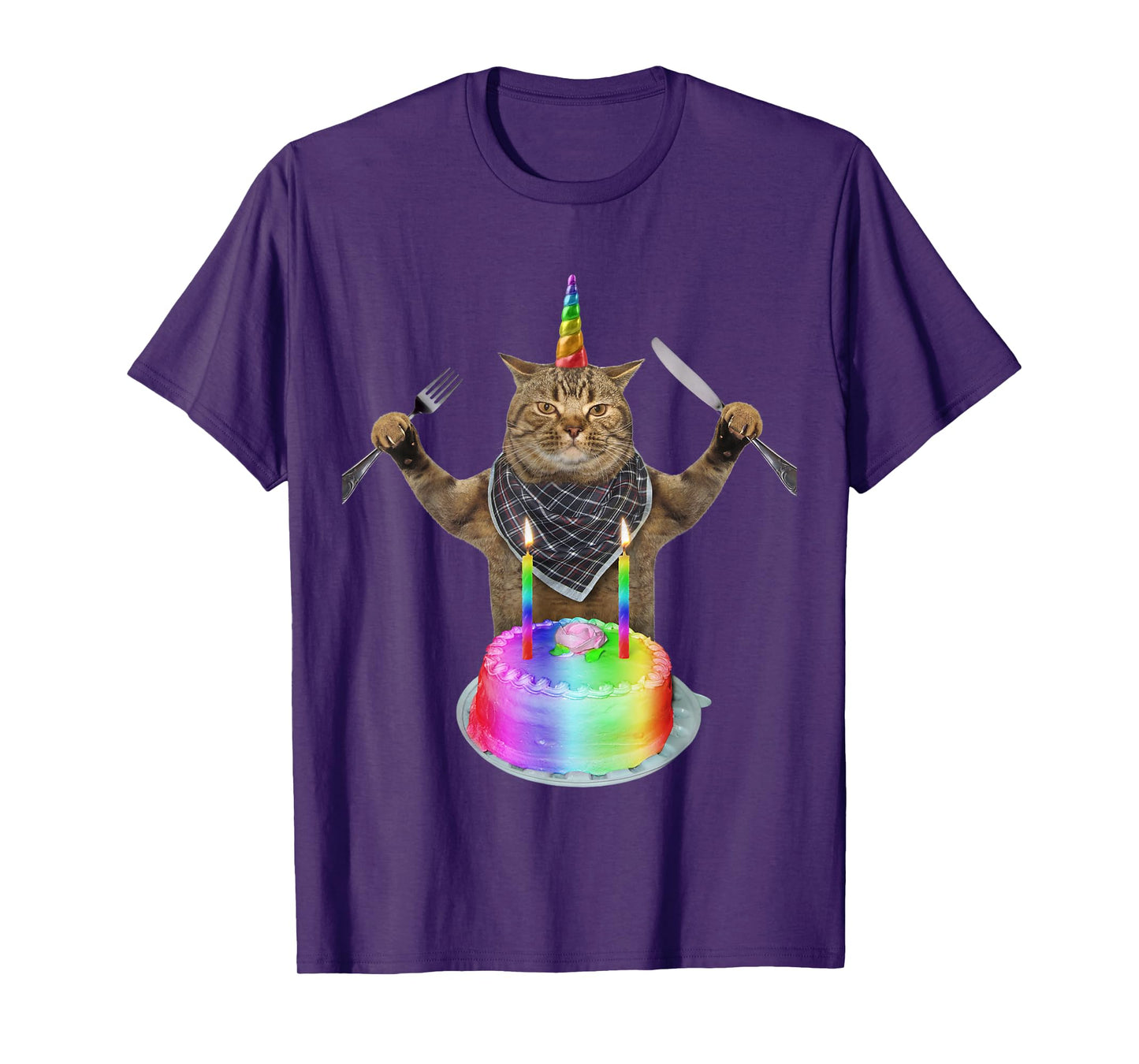 Funny cat unicorn with a birthday cake T-Shirt for Men Women Girls Kids