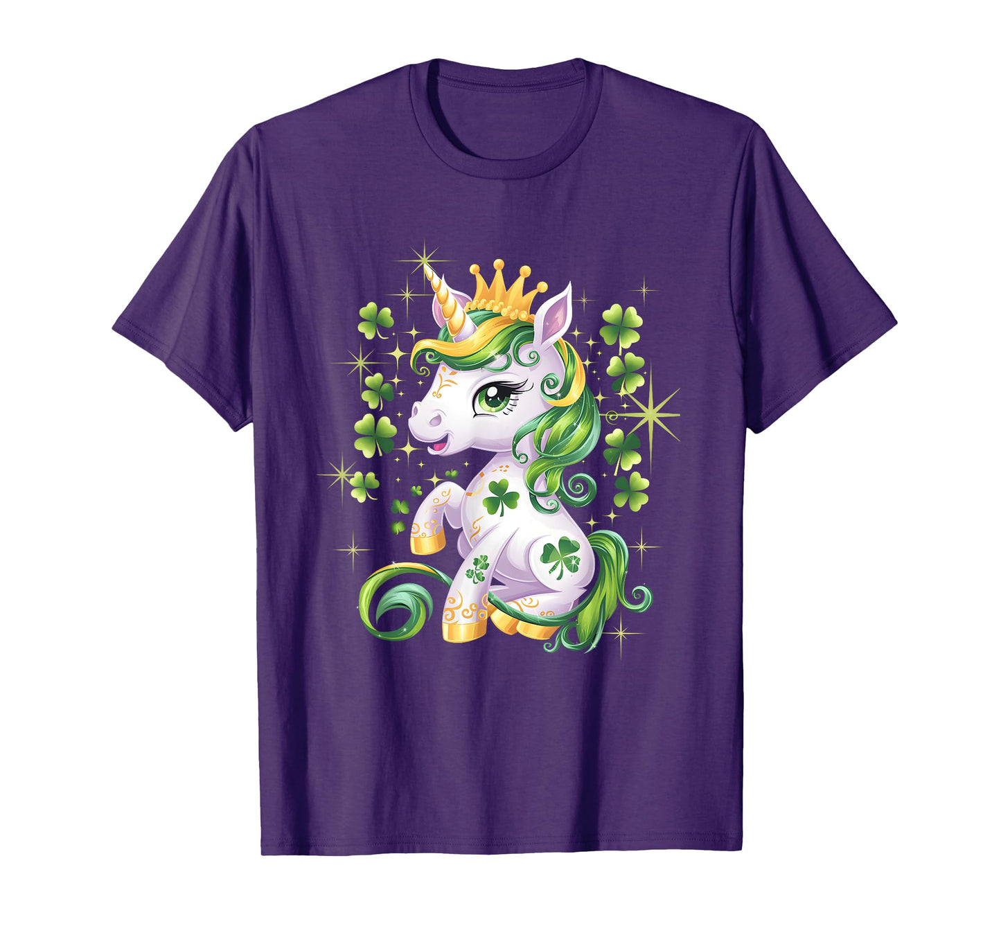 Cute Unicorn Shamrock St Patricks Day Girls Kids Lepricorn T-Shirt