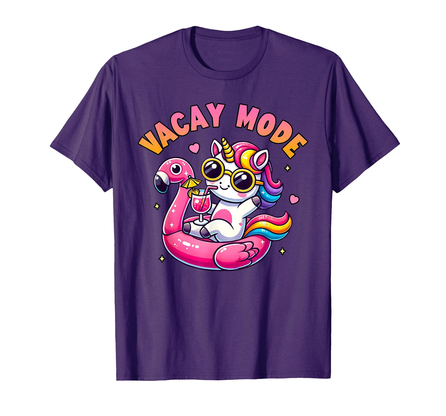 Vacay Mode Cute Unicorn Funny Family Vacation Gift Kids Girl T-Shirt