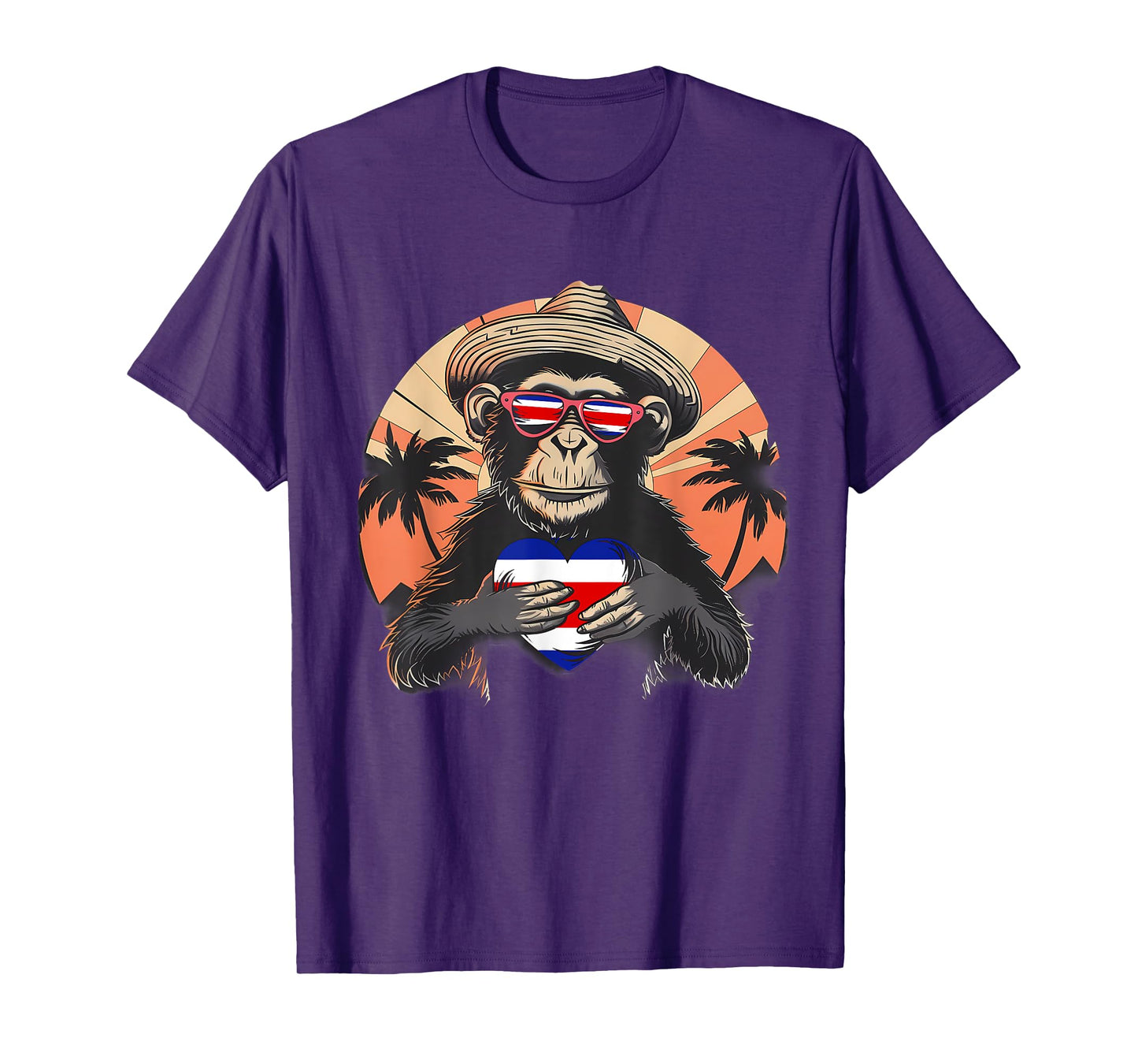 Costa Rica Monkey Sunset Costa Rican Pride Costa Rican Flag T-Shirt