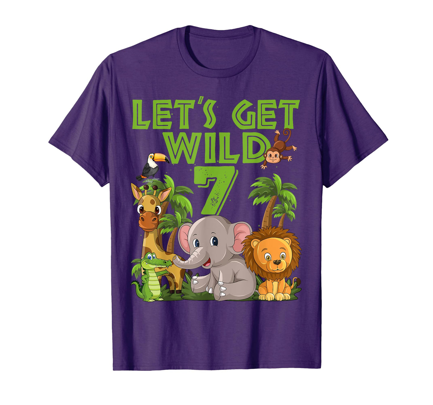 7 Year Old Zoo Birthday Safari Jungle Animal 7th B-day T-Shirt