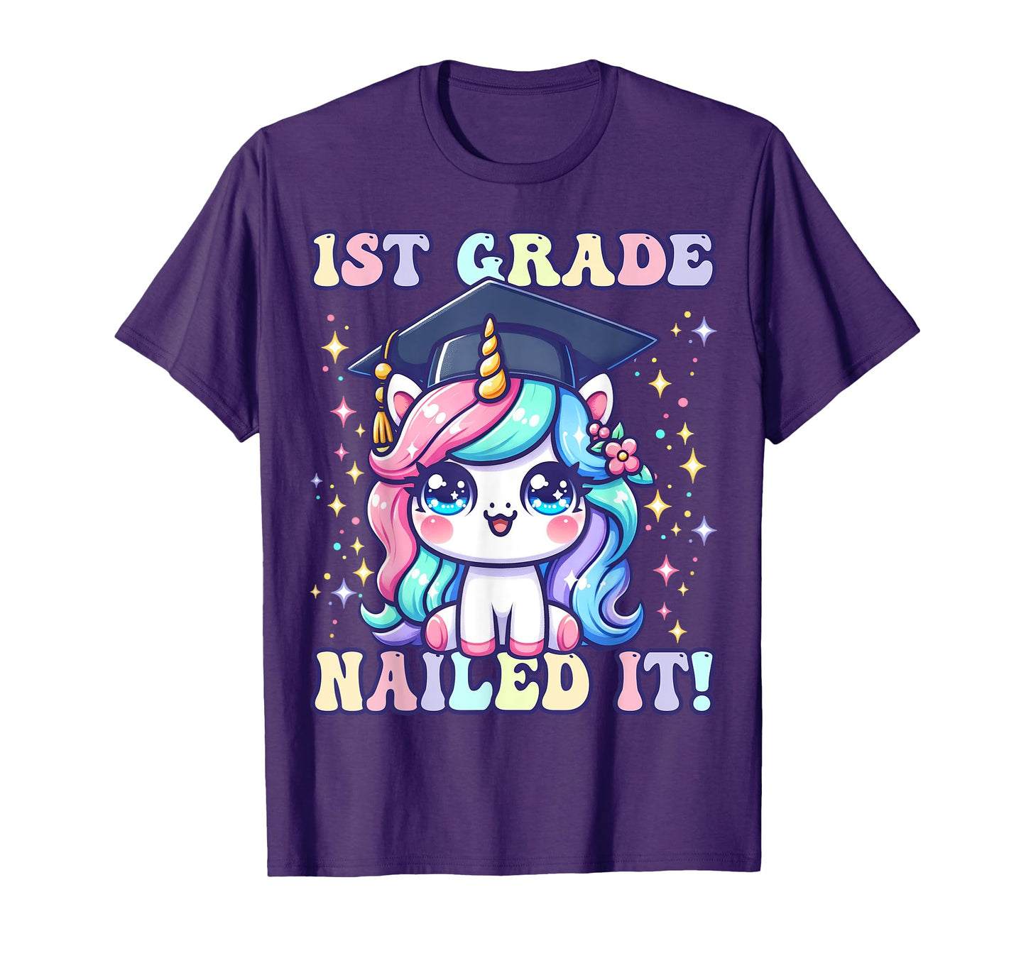 Graduation 1st Grade Unicorn Nailed It Girls Grad Magical T-Shirt