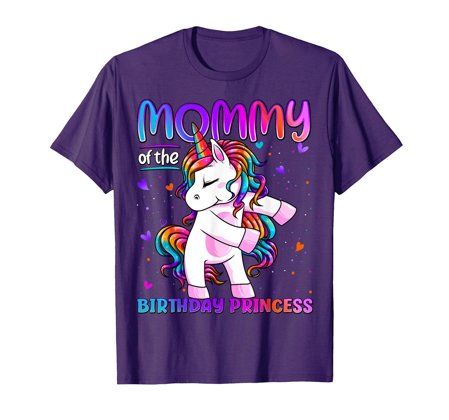 Mommy of the Birthday Princess Girl Flossing Unicorn Mom T-Shirt