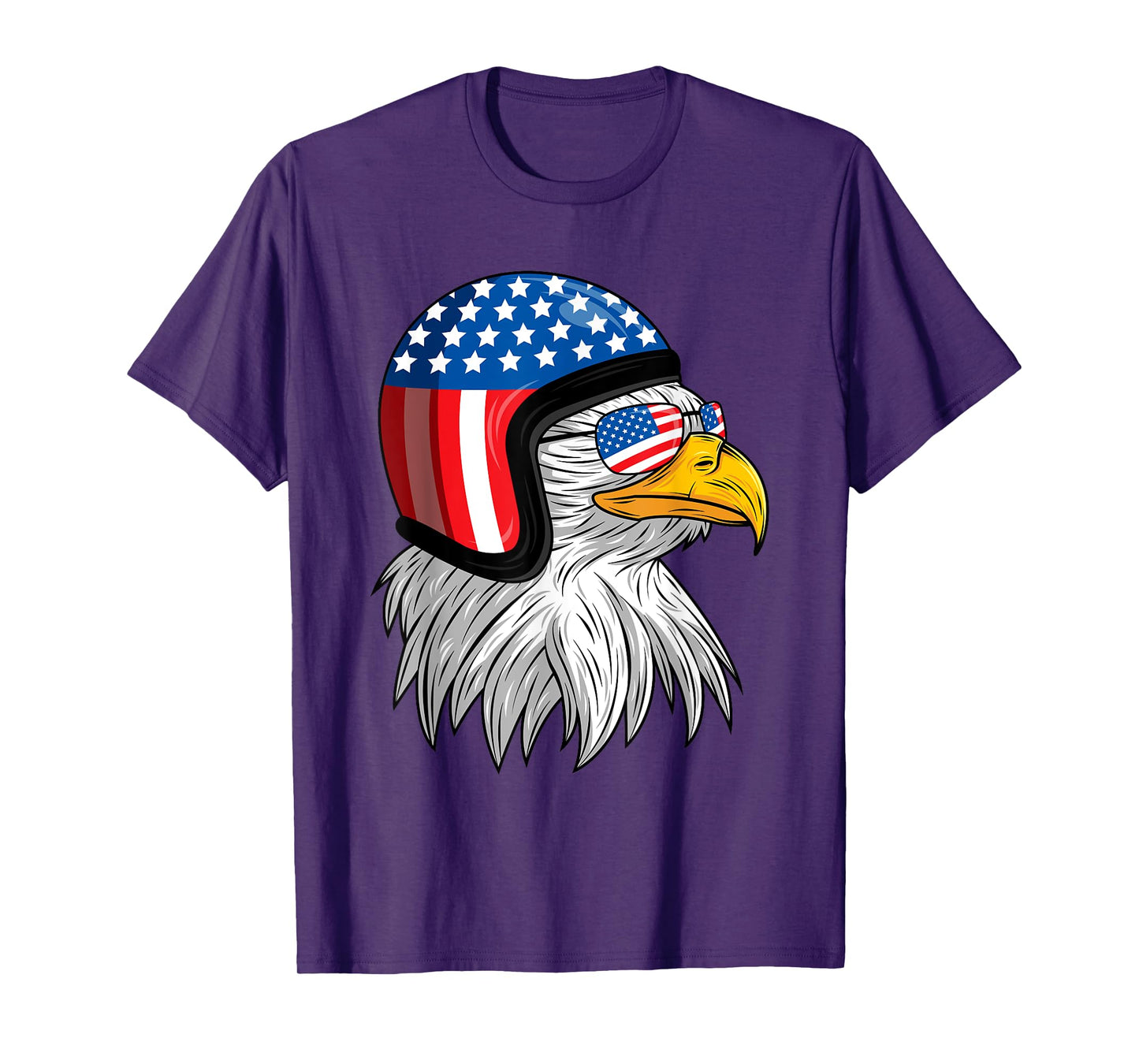 Funny Eagle Mullet Helmet USA 4th Of July American Flag Gift T-Shirt