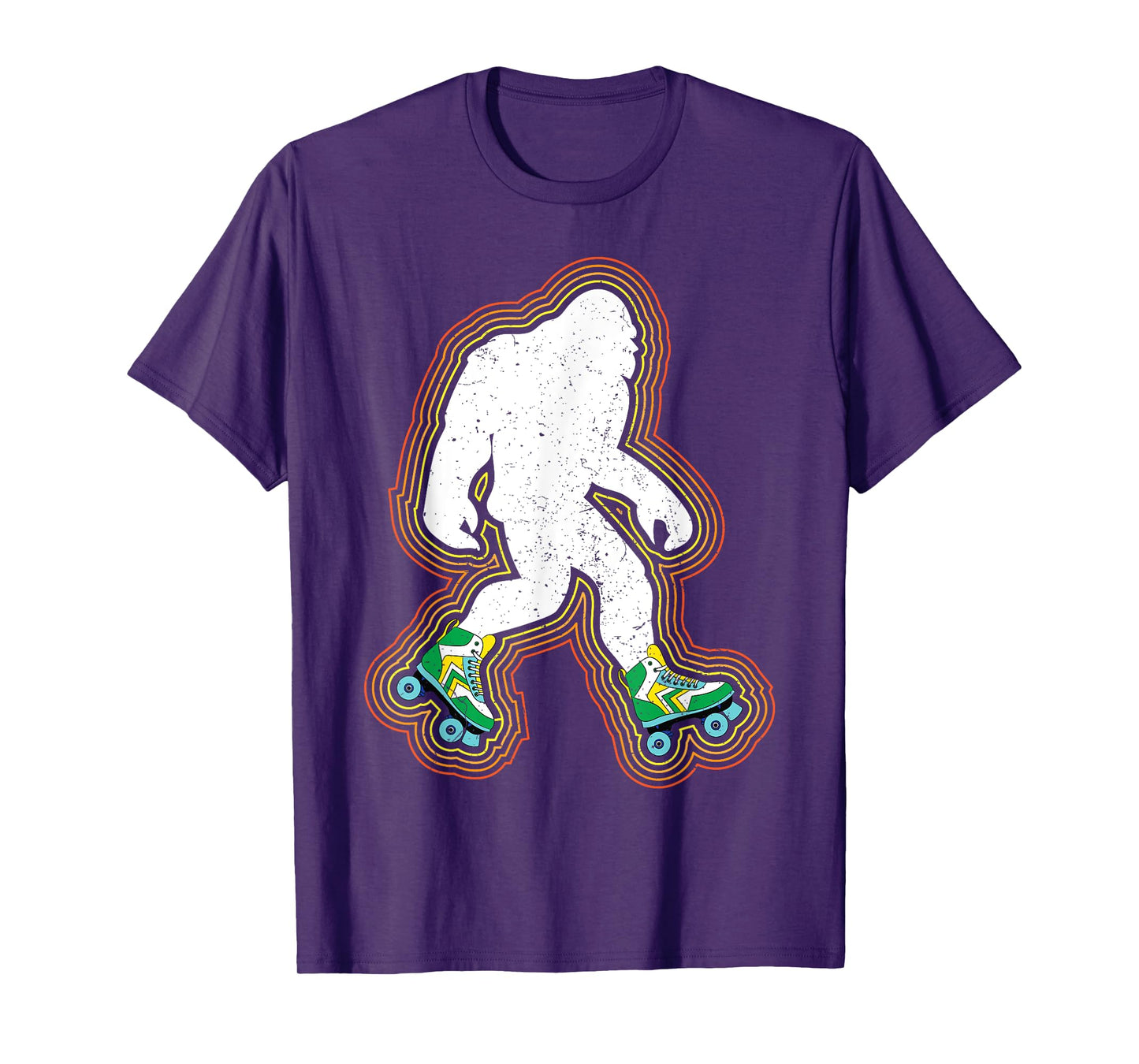Bigfoot Skates Sasquatch Gift Clothes Vintage Roller Skating T-Shirt