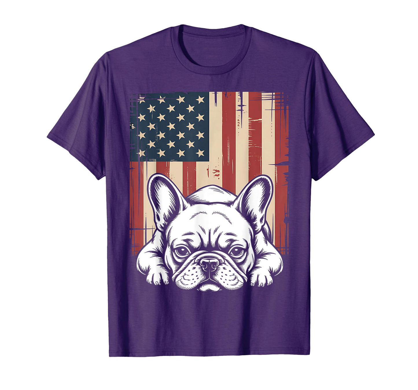 Patriotic French Bulldog American Flag Dog T-Shirt for Men Women Girls Kids
