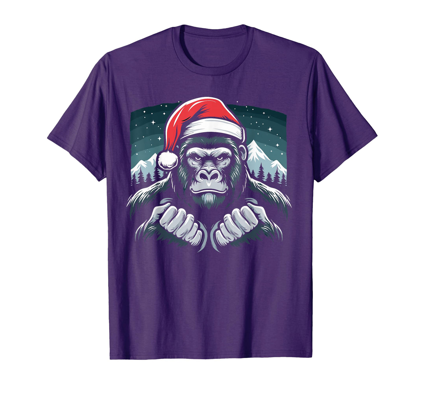Gorilla Christmas Santa Hat Gorilla For Men Primate Animal T-Shirt