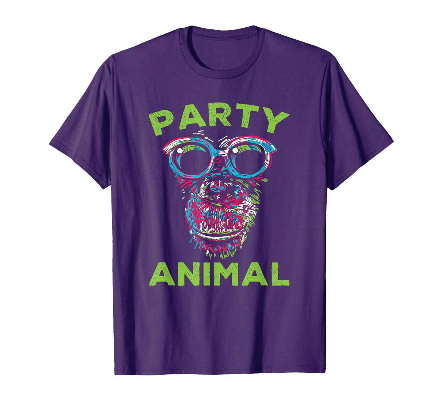 Cute Chimpanzee Party Animal Lover Colorful Monkey T-Shirt