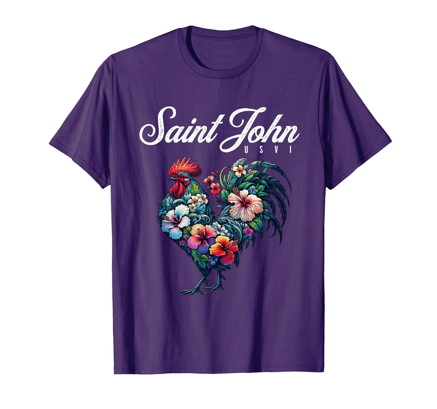 Saint John USVI Tropical Chicken With Hibiscus T-Shirt