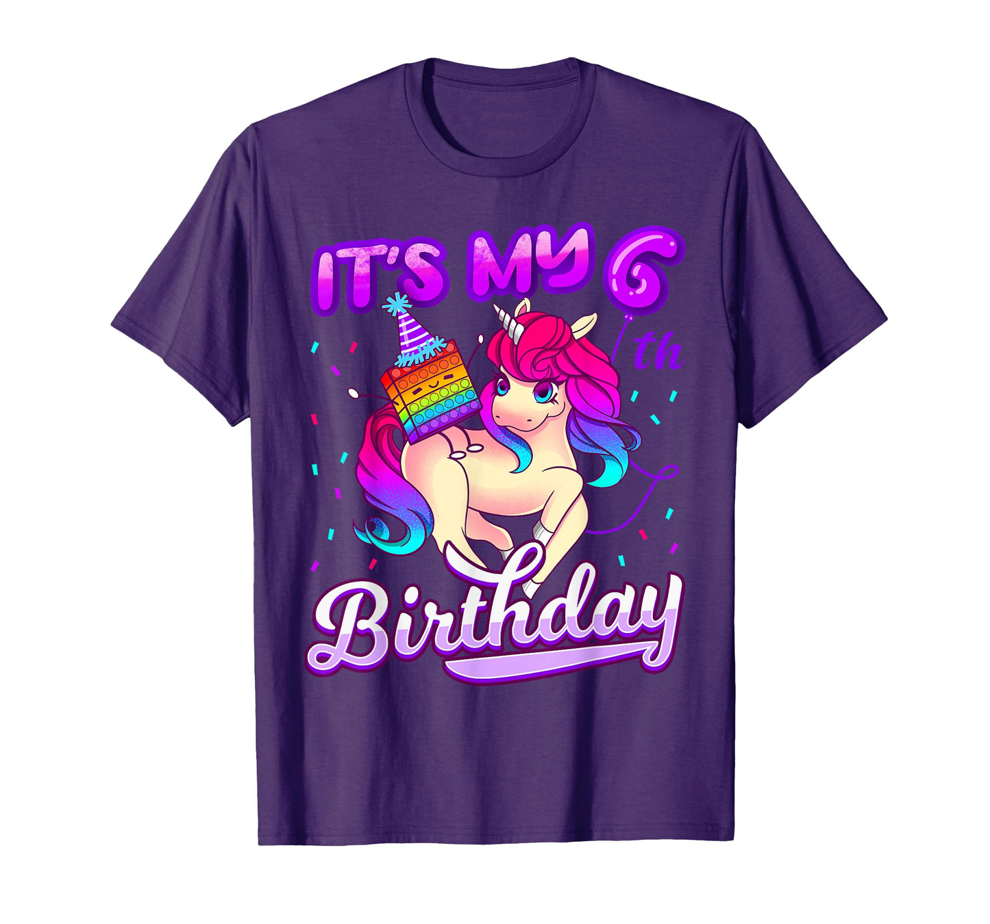 Birthday Girl 6 year old, it's my 6th Birthday, Unicorn T-Shirt