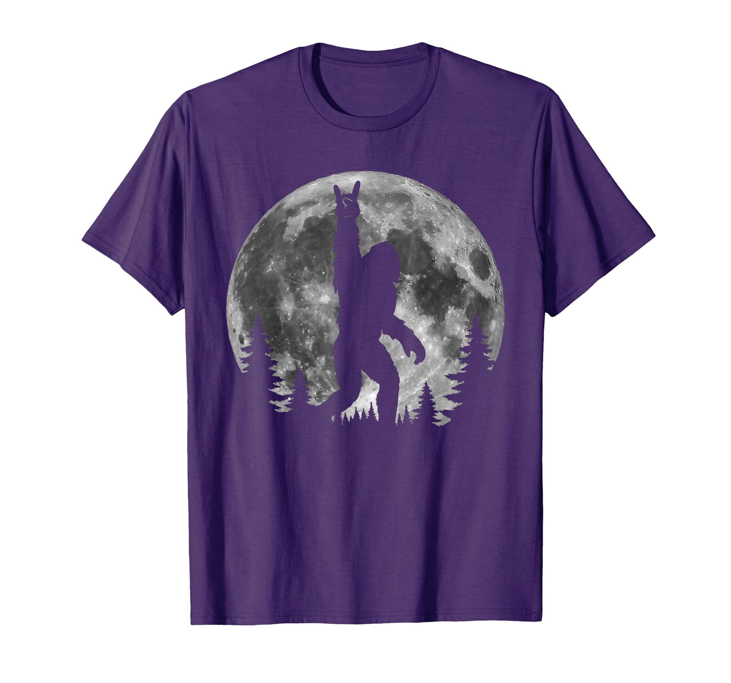Bigfoot In The Forest Funny Sasquatch Bigfoot Moon T-Shirt