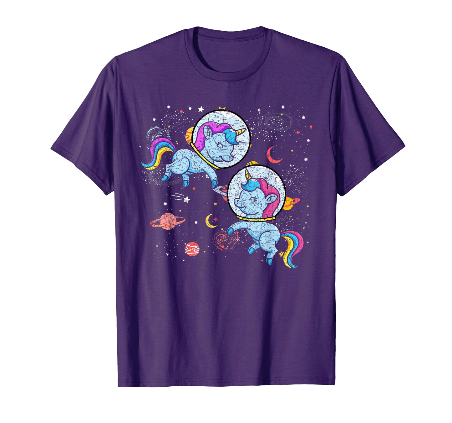 Moon Astronaut Outer Space Planets Magical Unicorn T-Shirt