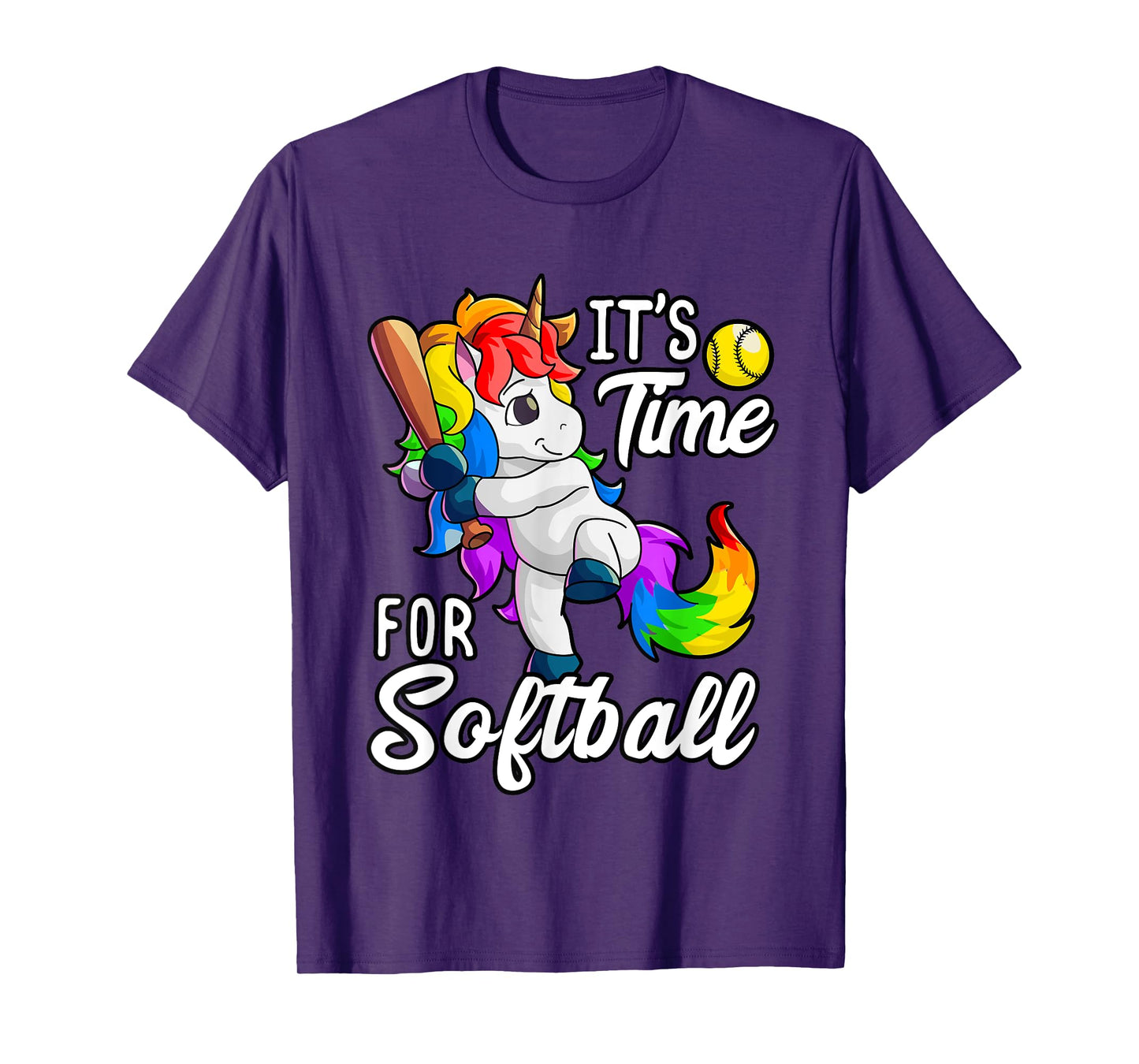 Unicorn Softball Shirt Girls Women Softball Player T-Shirt