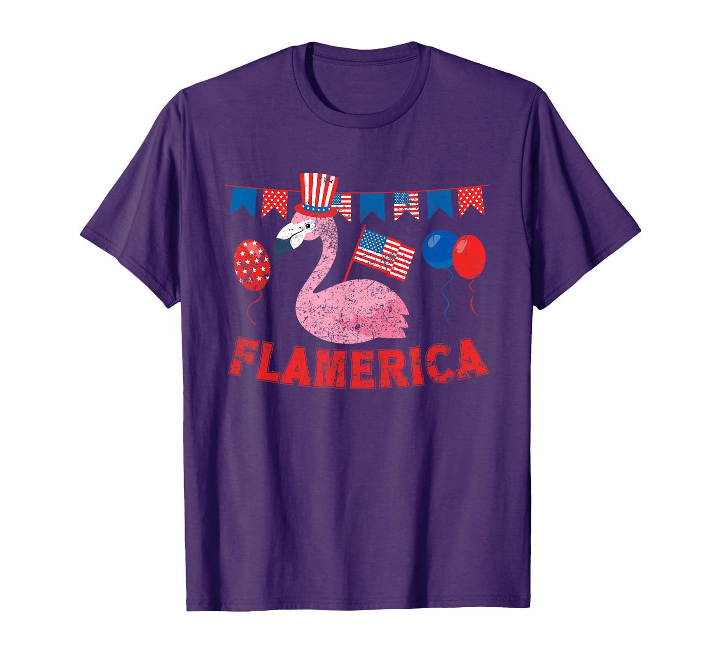 Flamerica American Patriotic Flamingo Flag Fourth Of July T-Shirt
