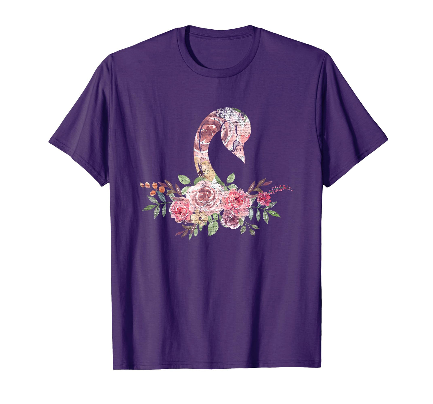 Flower Crown Women Girls Gift Pretty Animal Vintage Swan T-Shirt