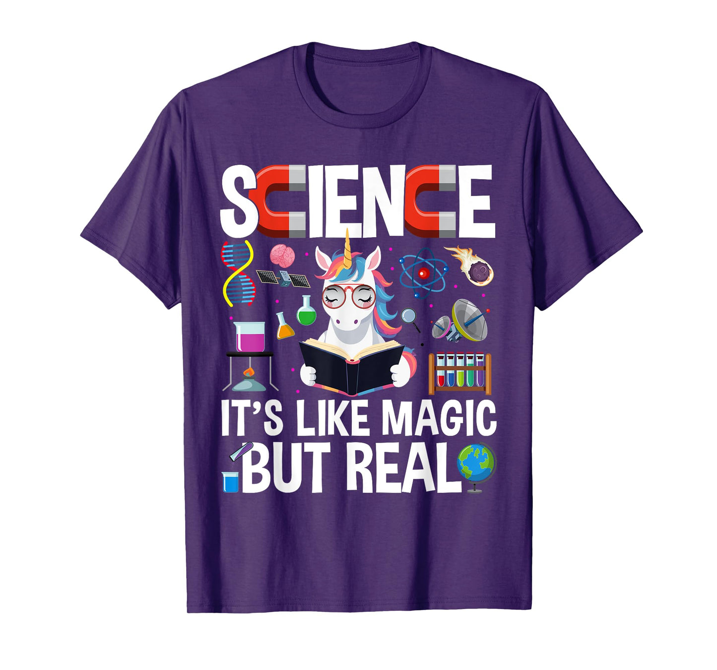 Funny Science Is Like Magic But Real Unicorn Funny Science T-Shirt
