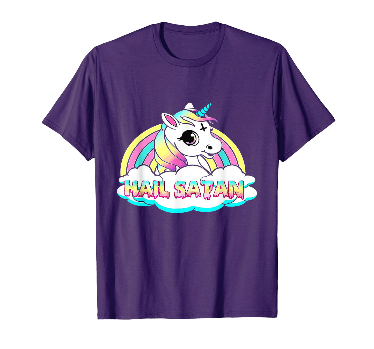Unicorn Hail Satan - Funny Satanic T-Shirt