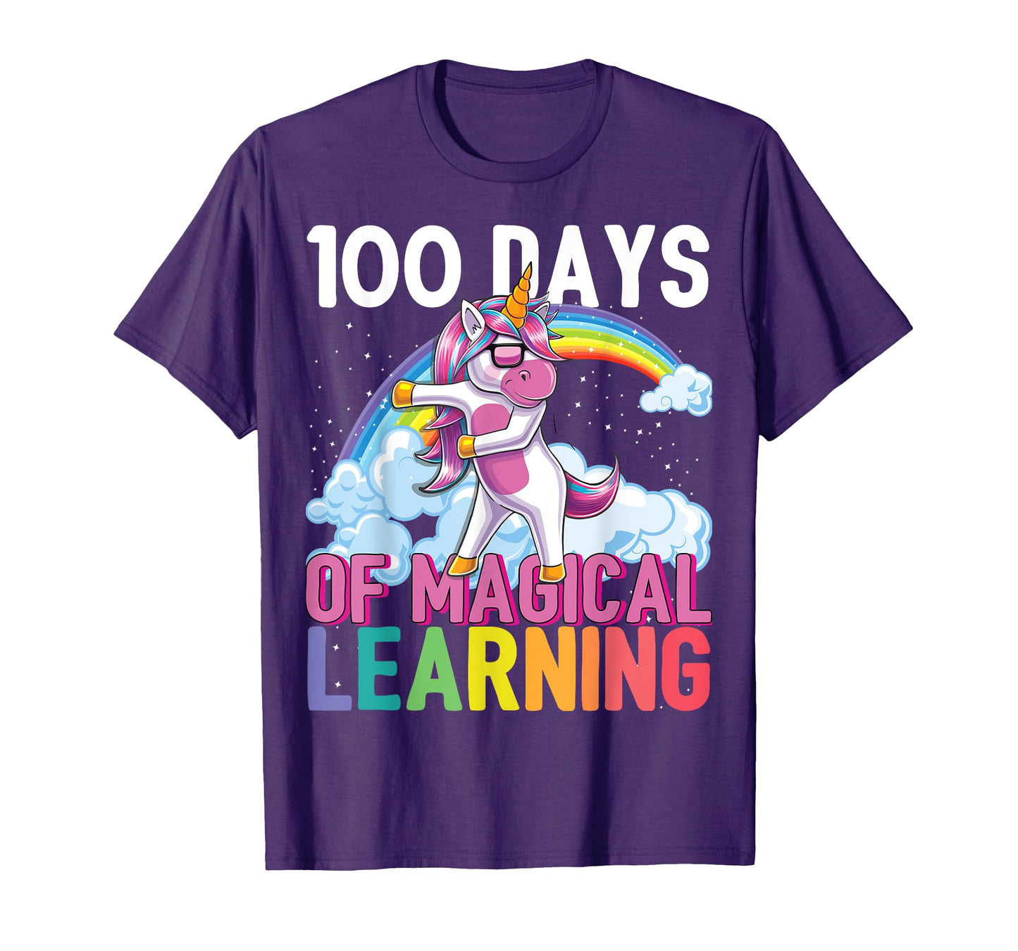 100 Days of Magical Learning Flossing Unicorn School Shirt T-Shirt