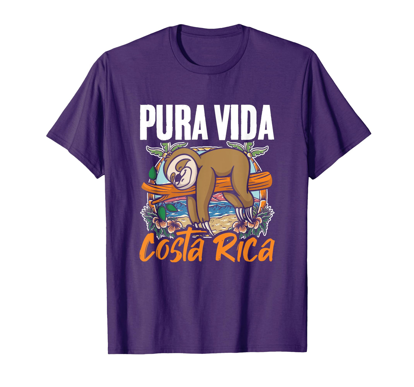 Sloth Beach Vacation Tropical Sloths Pura Vida Costa Rica T-Shirt for Men Women