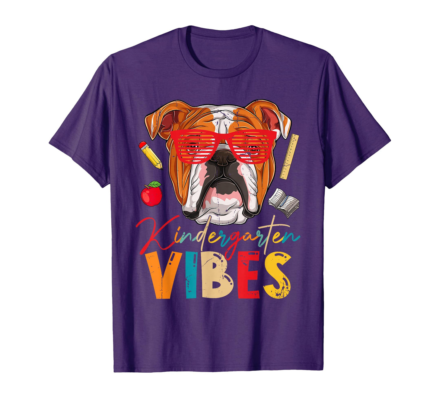 Kindergarten Vibes English Bulldog Dog First Day Of School T-Shirt