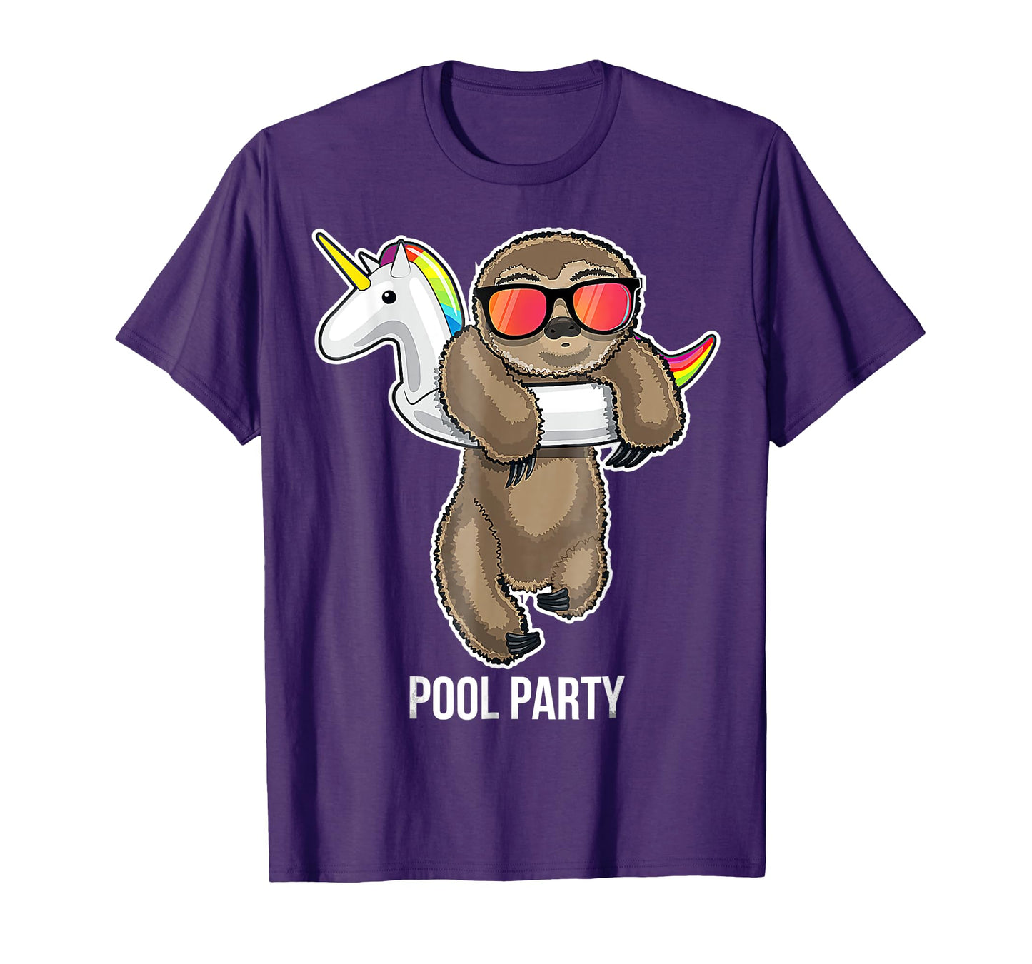 Pool Party Sloth Unicorn Float Funny Sloth Gifts T-Shirt