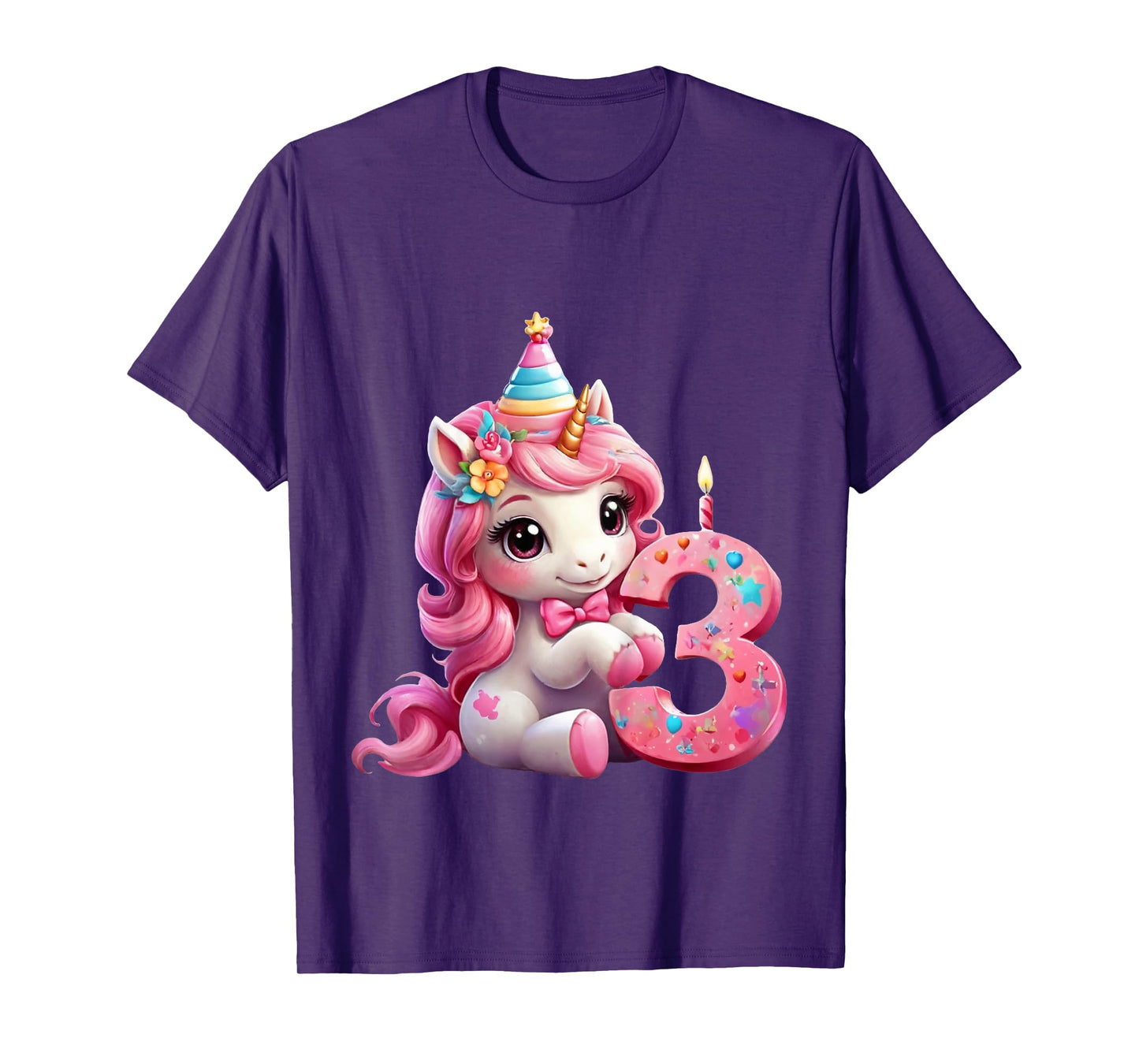 NUMBER 3 YEARS GIRL UNICORN 3rd BIRTHDAY T-Shirt