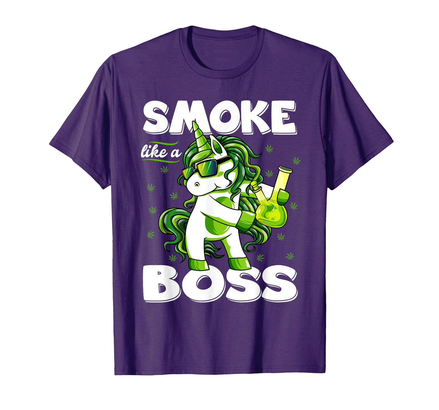 Funny 420 Marijuana Weed T Shirts Unisex-Adults Black Small Modern Round Collar Short Sleeve T-Shirt 420 Unicorn Floss Like A Boss Weed Pot Leaf Marijuana T-Shirt