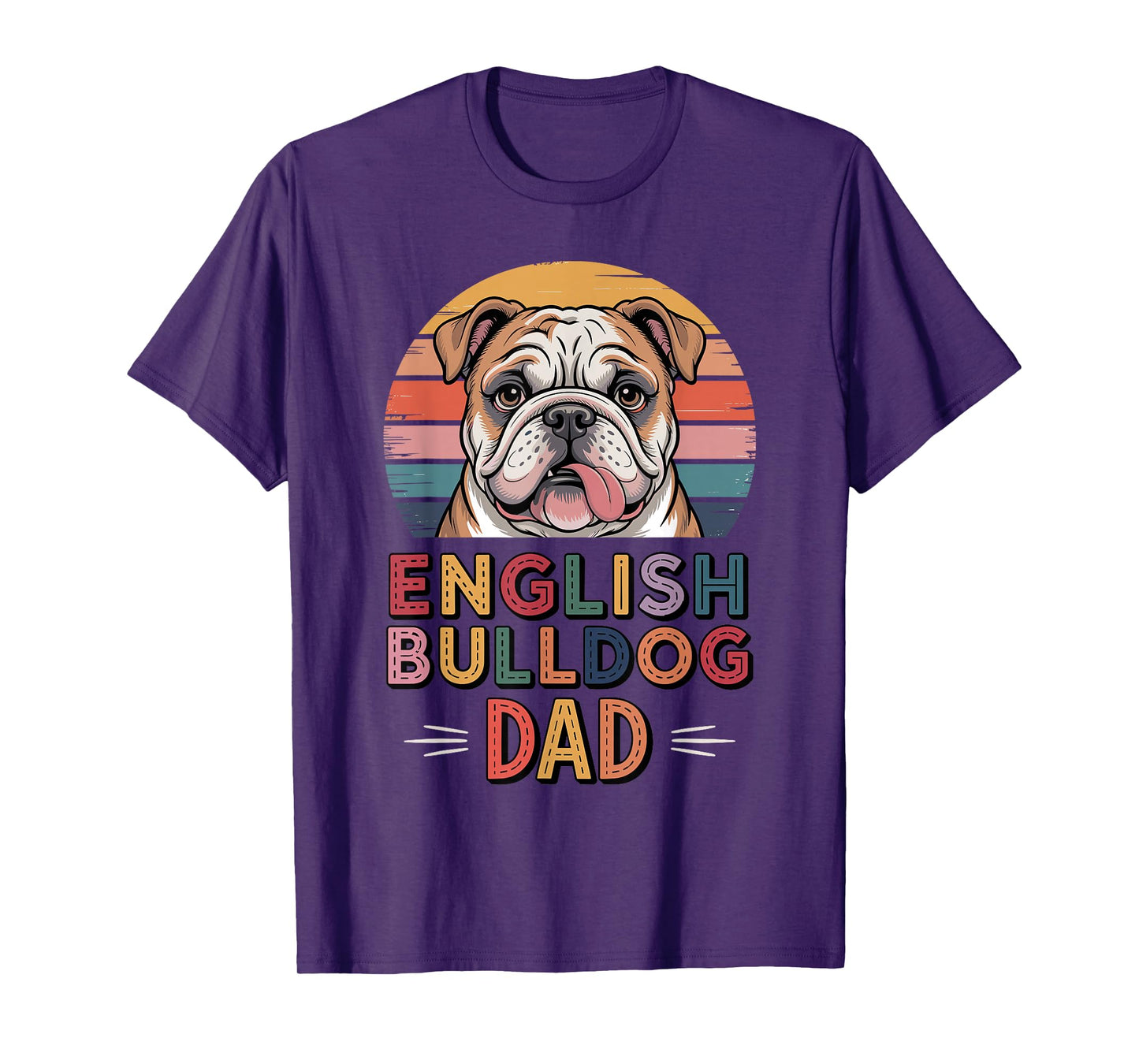 Retro English Bulldog Dad Bulldogs T-Shirt
