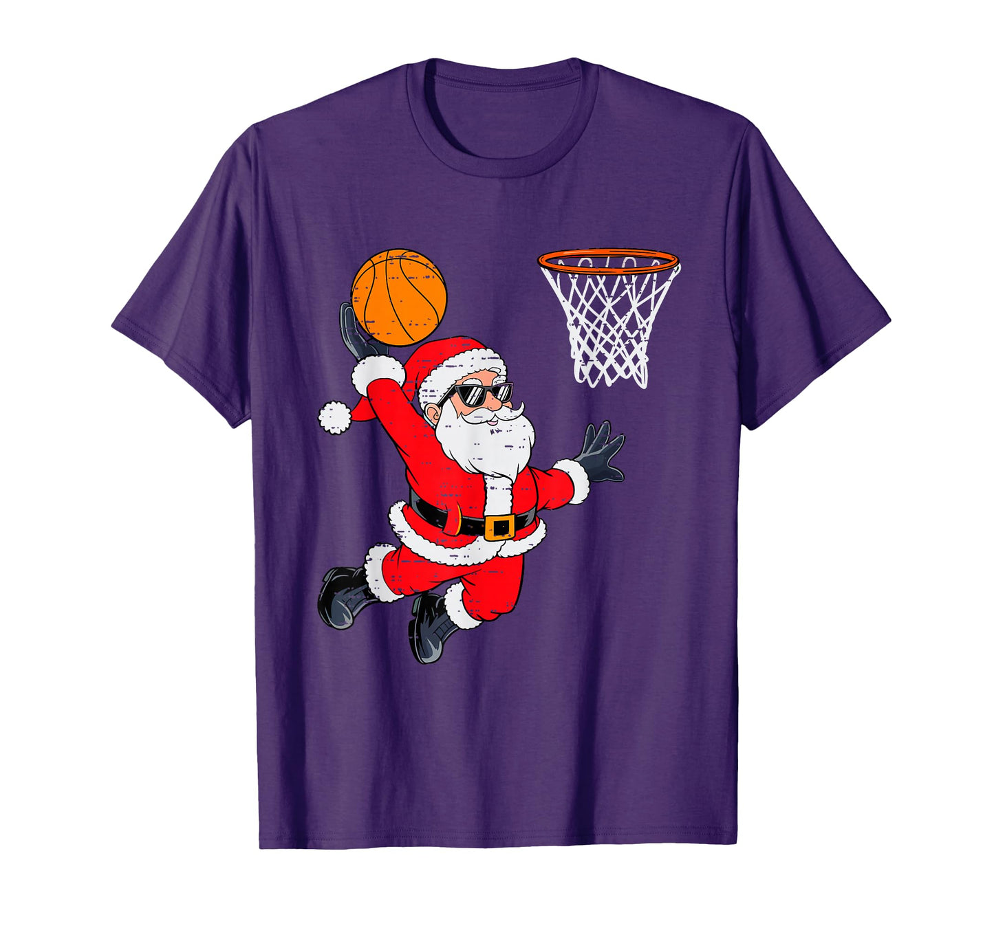 Funny Santa Dunking Basketball Christmas Xmas Mens Boys Kids T-Shirt